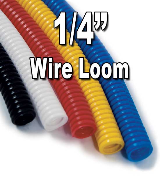 1/4 Diameter Split Wire Loom Flex-Guard Convoluted Tubing