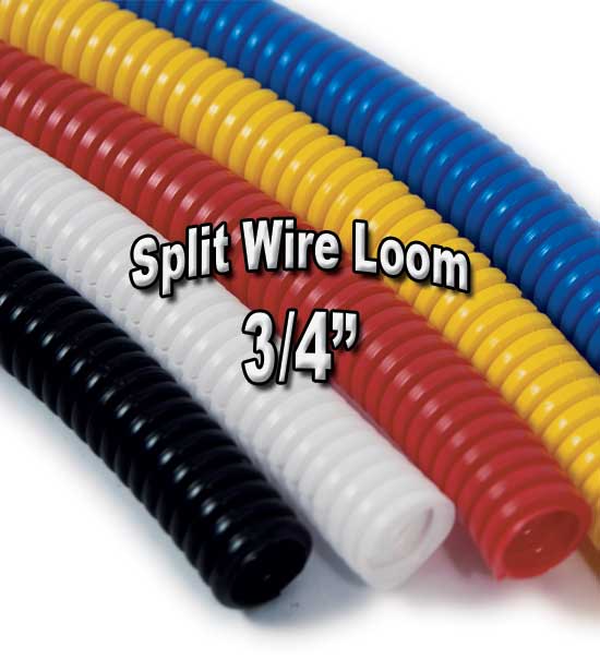 Electriduct 3/4 Split Wire Loom Tubing Polyethylene Corrugated Flexible  Conduit (0.75 Inch ID) - Red - 10 Feet