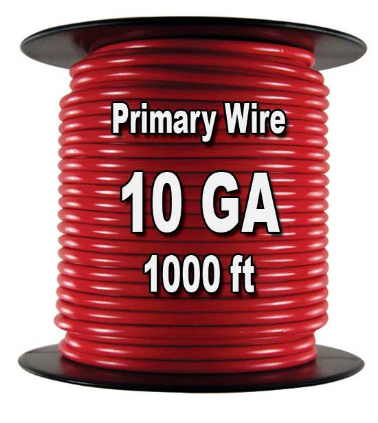 Automotive Primary Wire, 10 AWG, 1,000 Ft