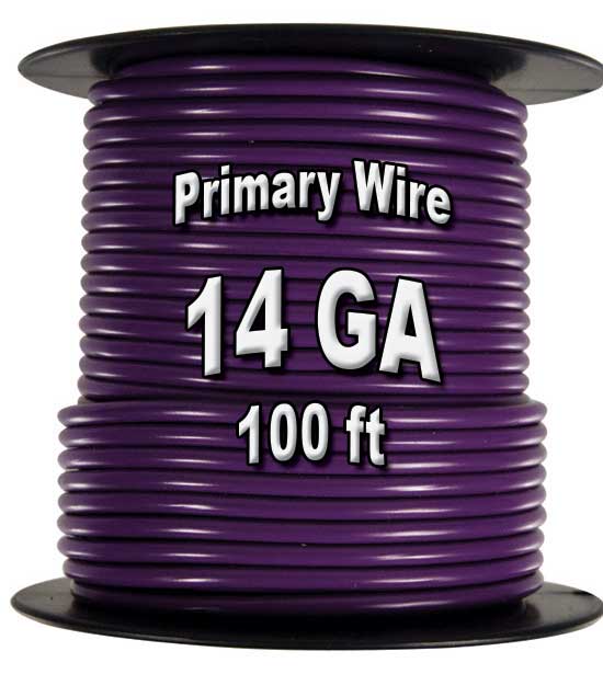 100' 14/6 Gauge Primary Wire Red/ Green/ Brown/ White/ Black